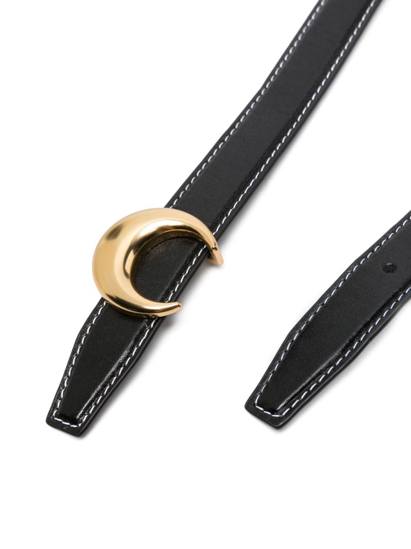 Black Moon Buckle Leather Belt