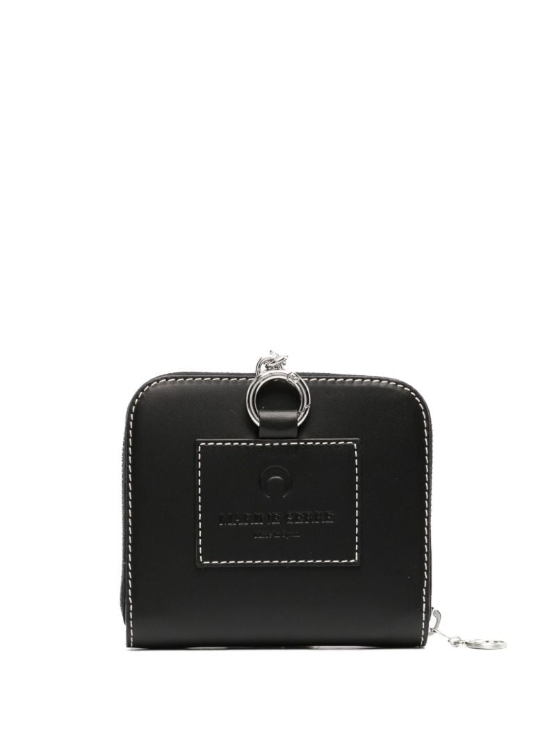 Black Crescent Moon Leather Chain Wallet