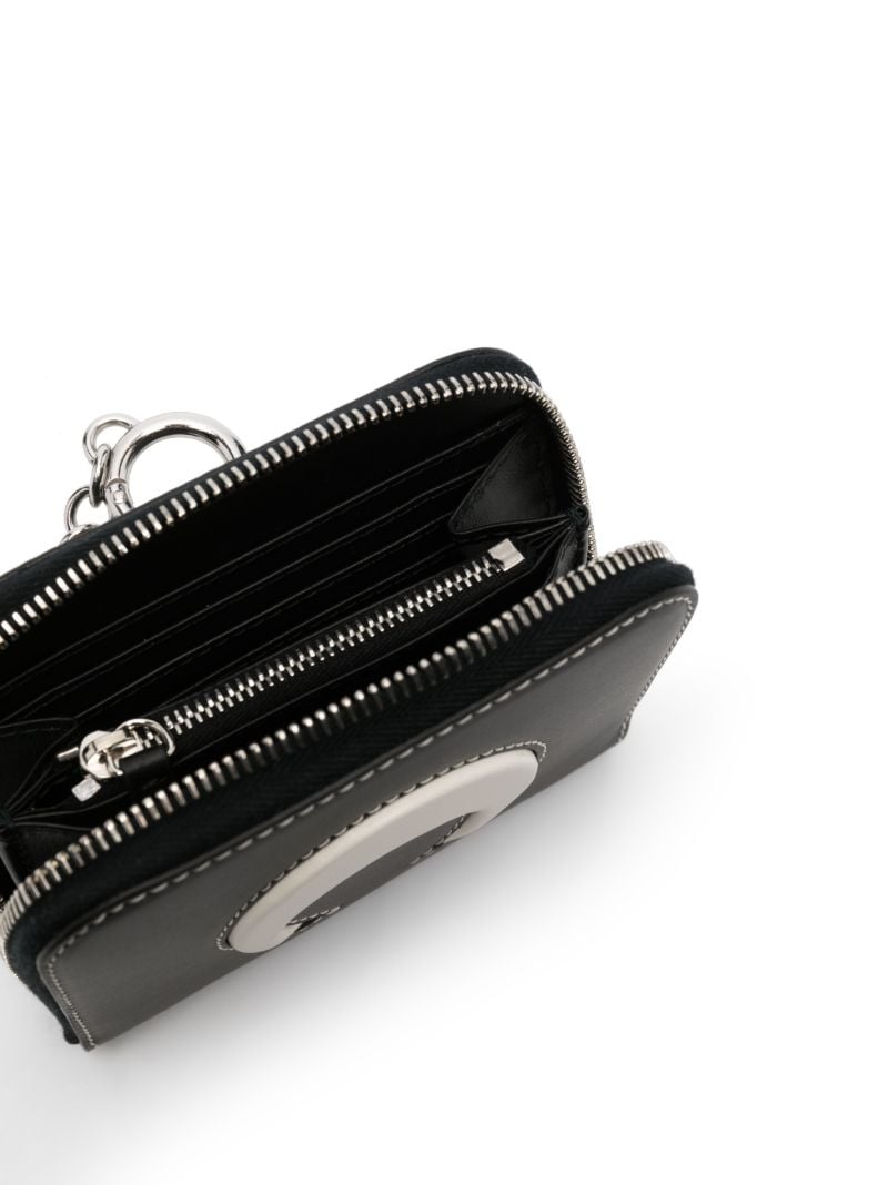 Black Crescent Moon Leather Chain Wallet