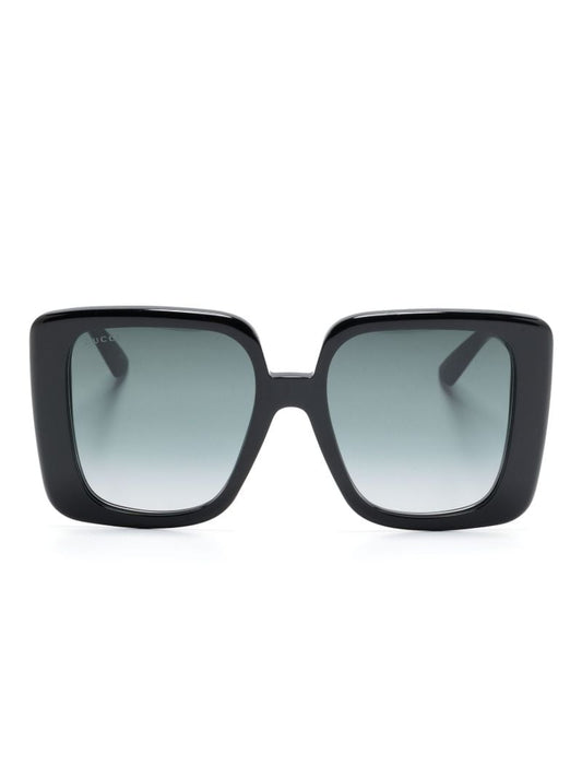 Black Oversize Square-frame Sunglasses