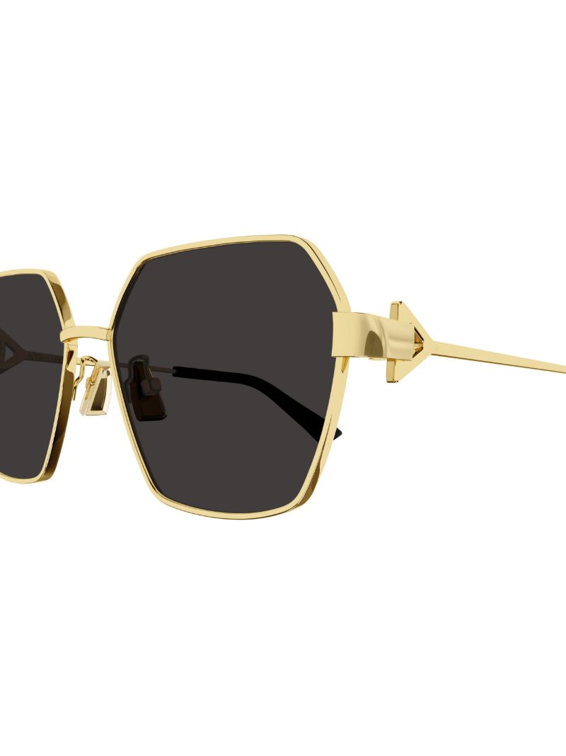 Gold-tone Geometric Frame Sunglasses