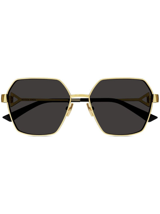 Gold-tone Geometric Frame Sunglasses