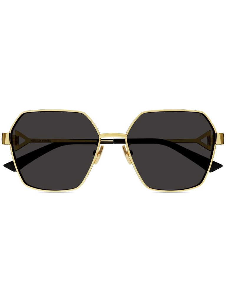 Gold-tone Geometric Frame Sunglasses