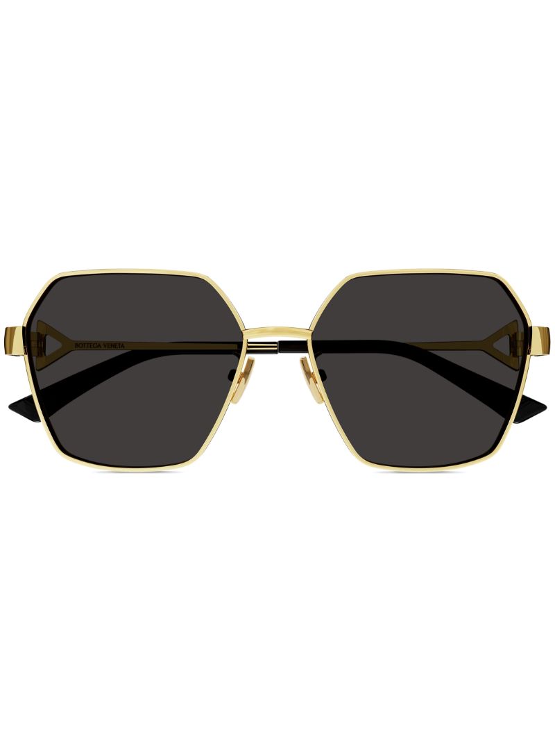 Gold-tone Geometric Frame Sunglasses