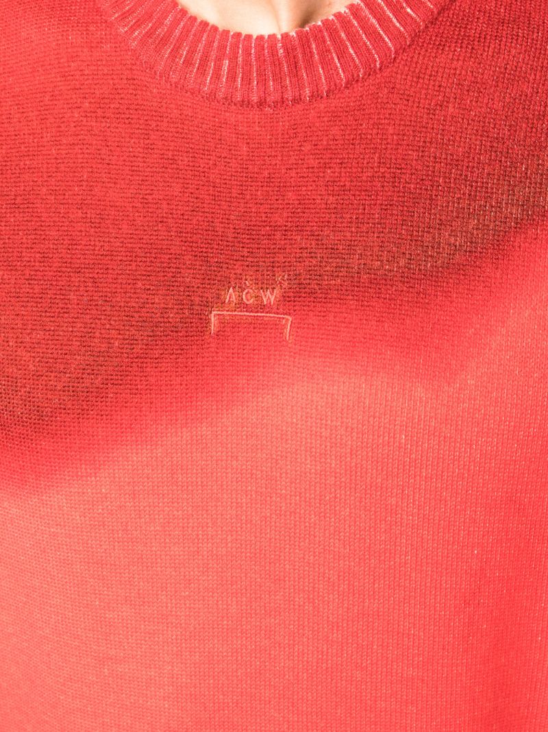 Red Gradient-knit Wool Sweater