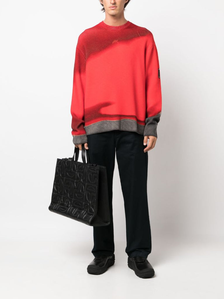 Red Gradient-knit Wool Sweater