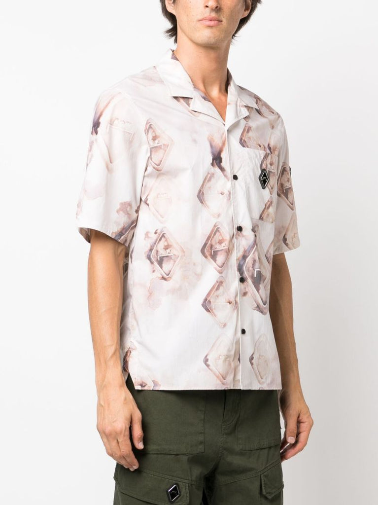 Neutral Diamond-print Cotton Shirt