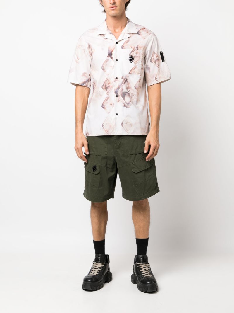 Neutral Diamond-print Cotton Shirt