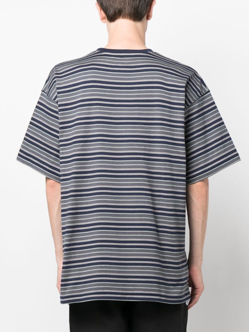 Blue Striped Cotton T-shirt