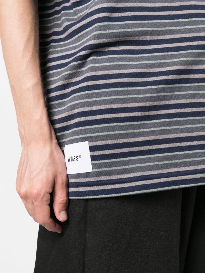 Blue Striped Cotton T-shirt