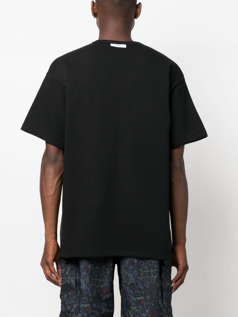 Black Logo Patch Cotton T-shirt