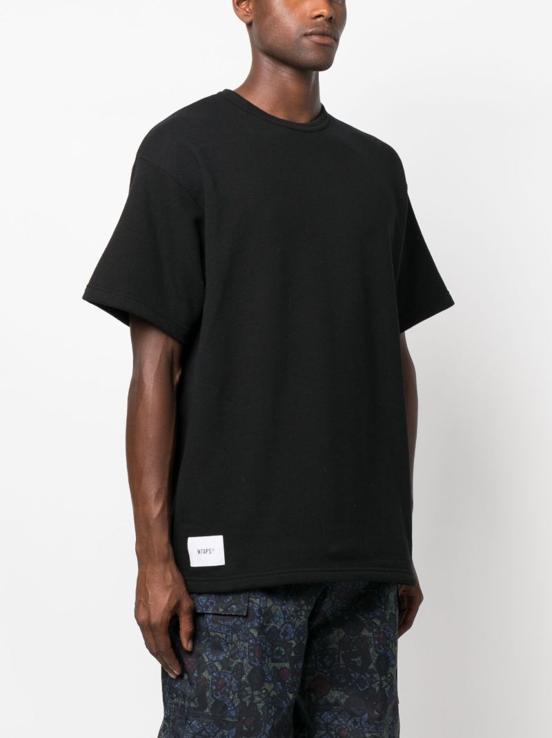 Black Logo Patch Cotton T-shirt