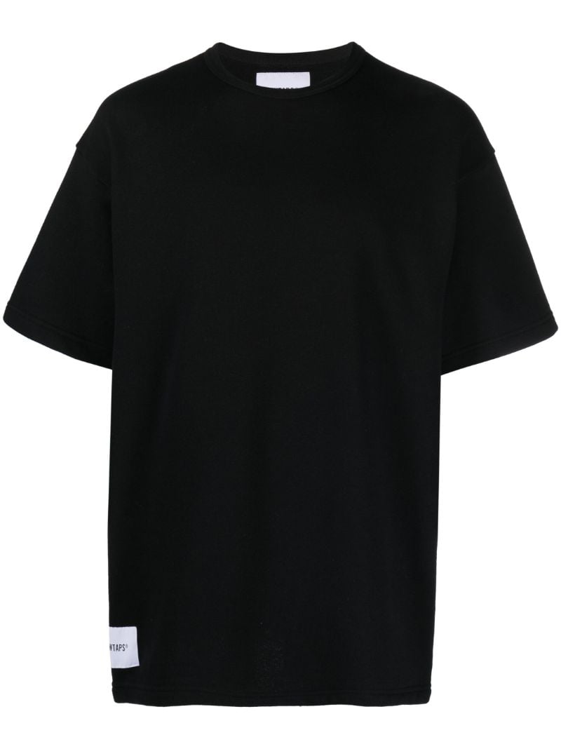 Black Logo Patch Cotton T-shirt