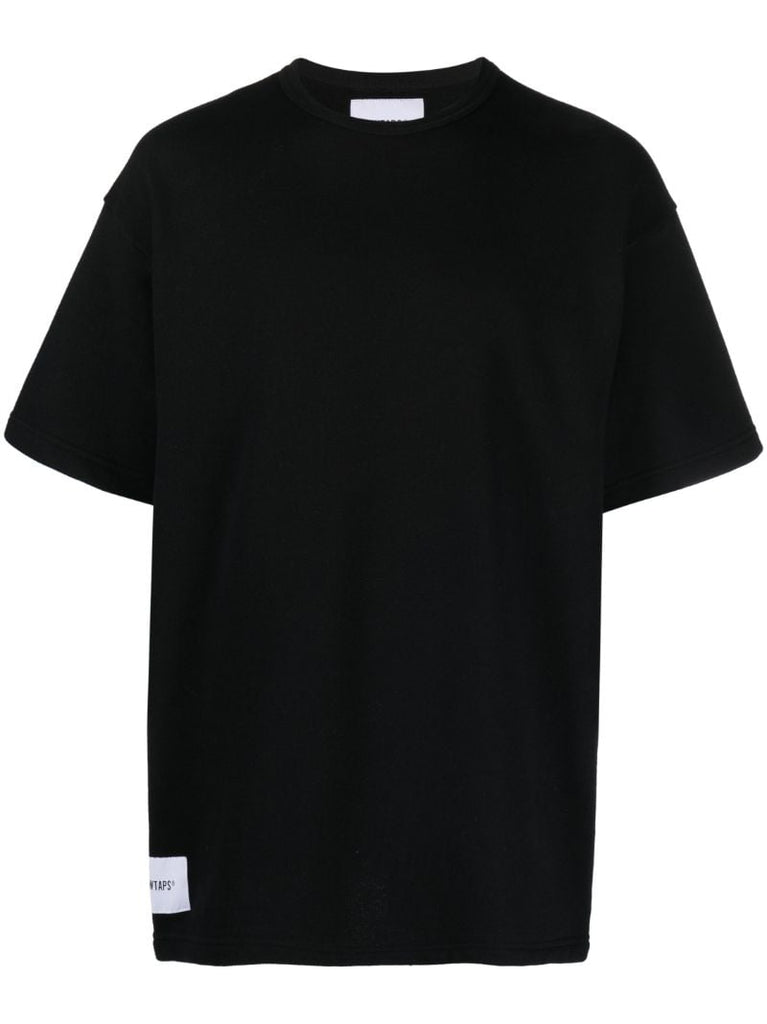 Black Logo Patch Cotton T-shirt