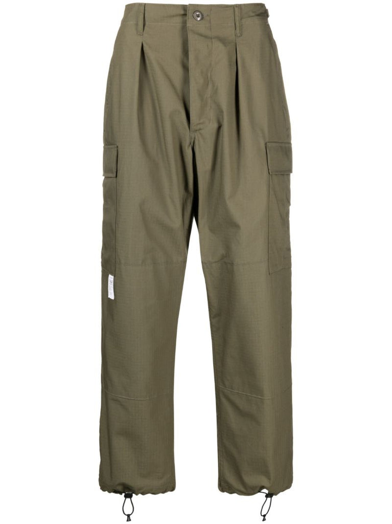 Green Cotton Cargo Trousers