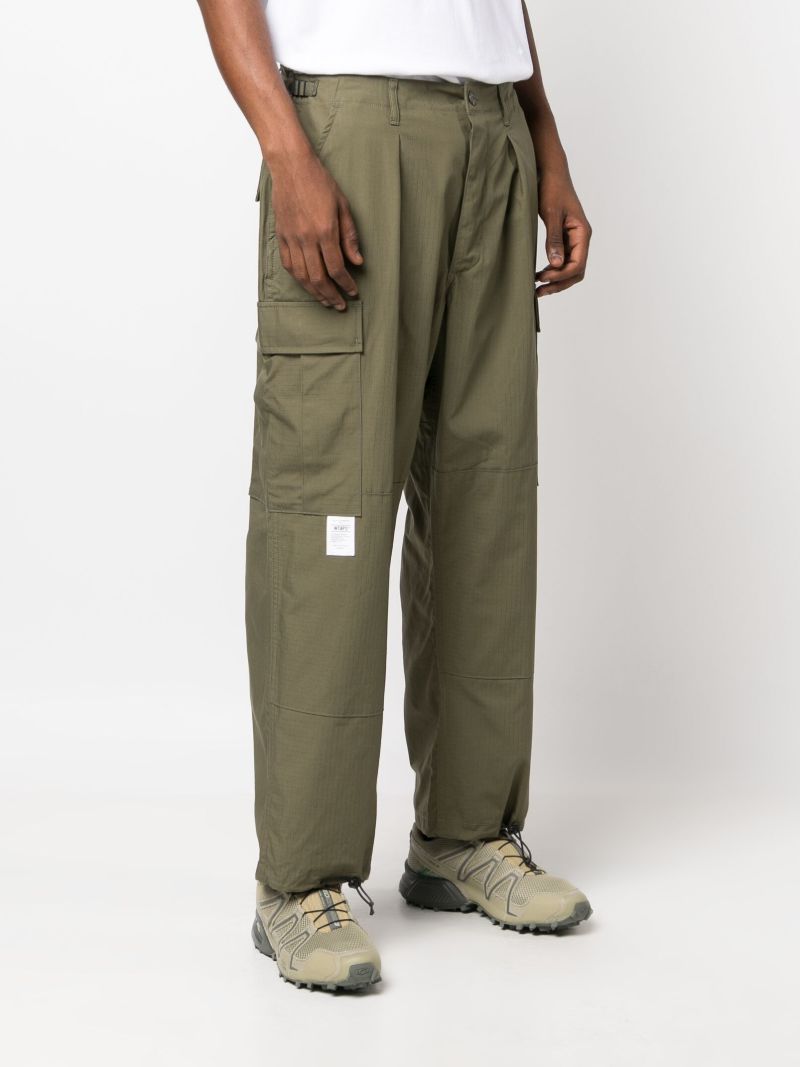 Green Cotton Cargo Trousers