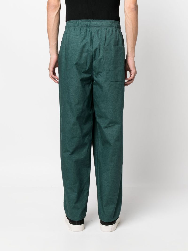 Green Straight-leg Cotton Trousers