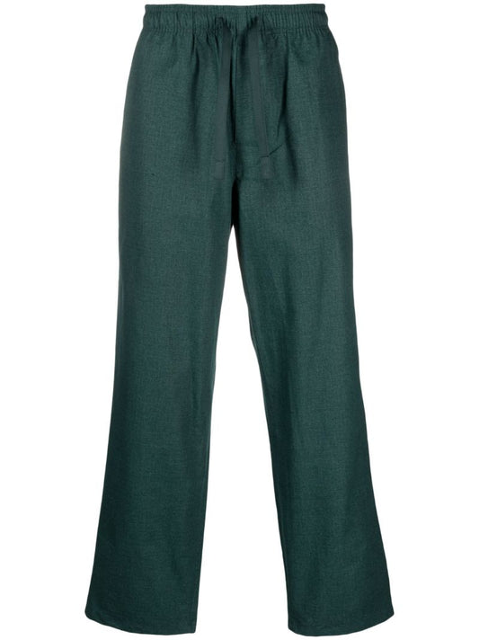 Green Straight-leg Cotton Trousers
