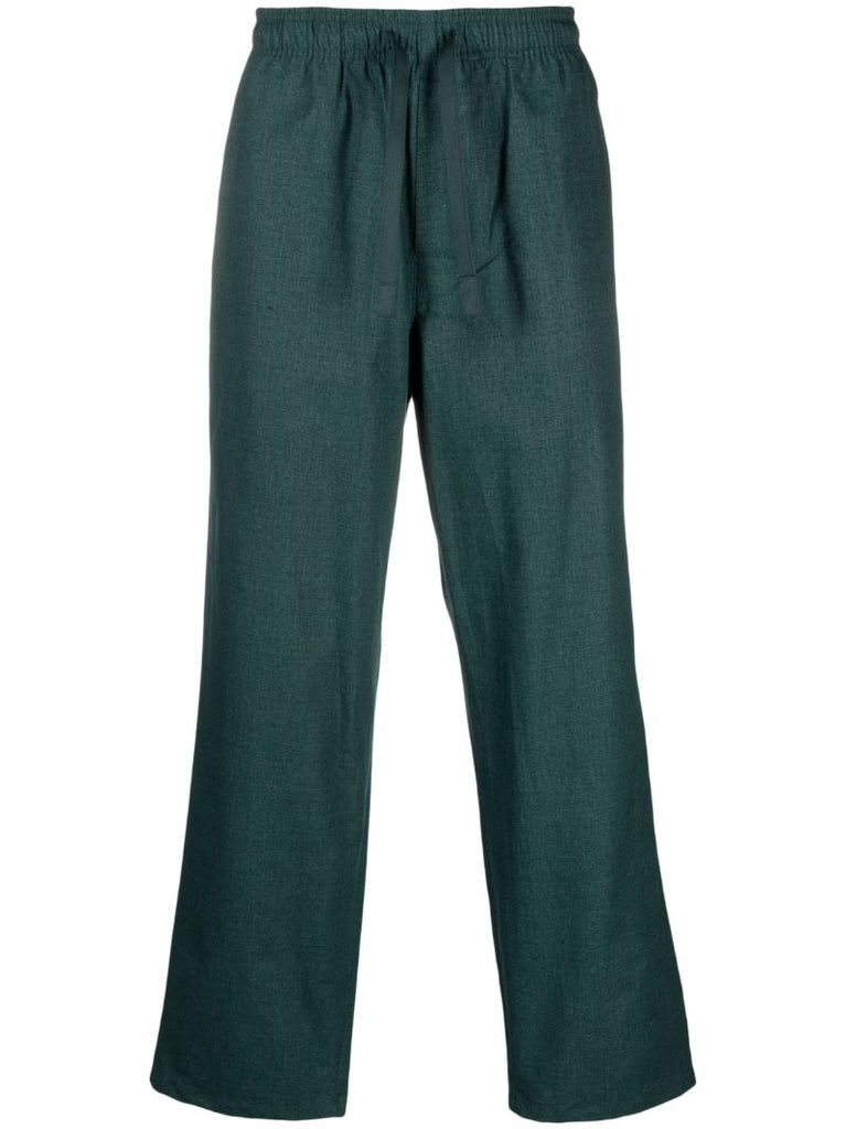 Green Straight-leg Cotton Trousers