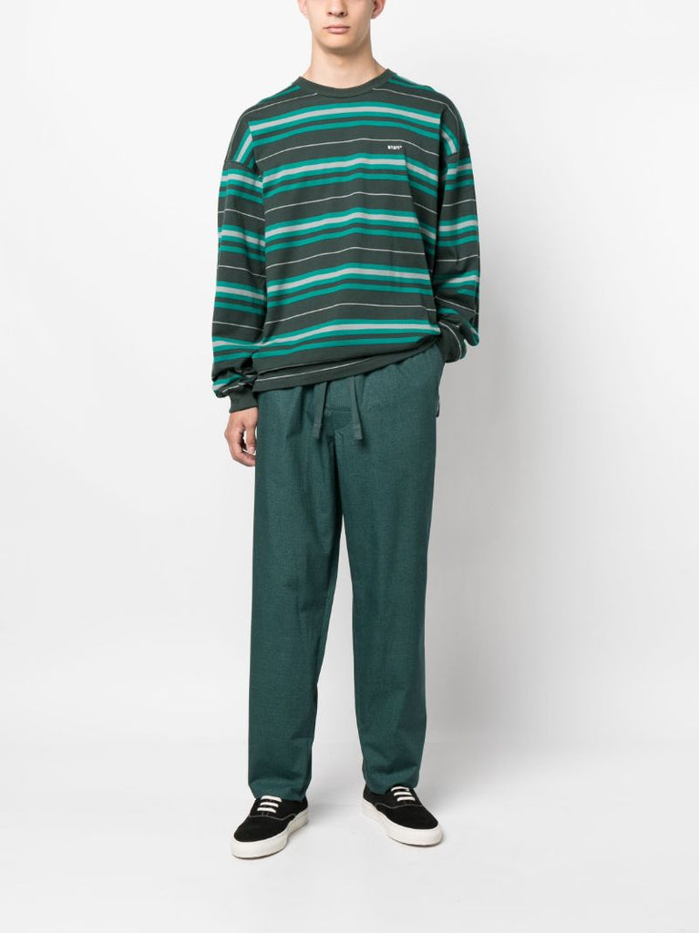 Green Straight-leg Cotton Trousers