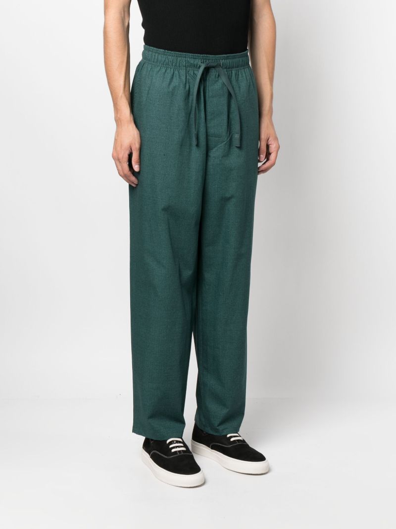 Green Straight-leg Cotton Trousers