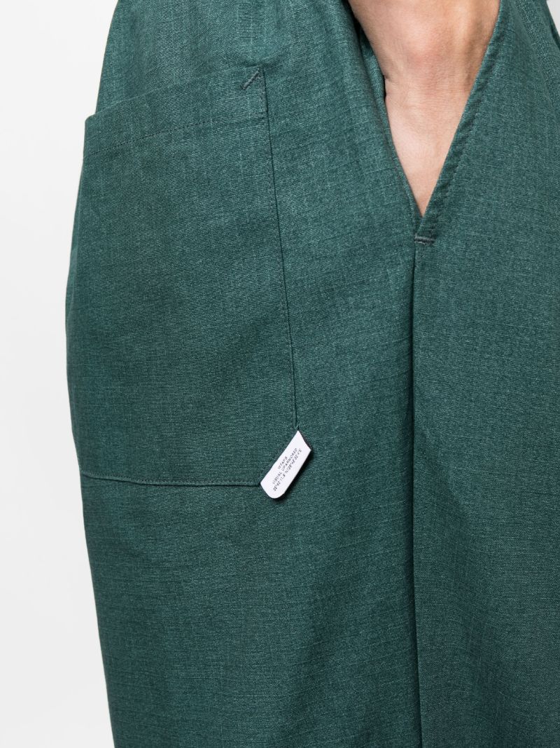 Green Straight-leg Cotton Trousers