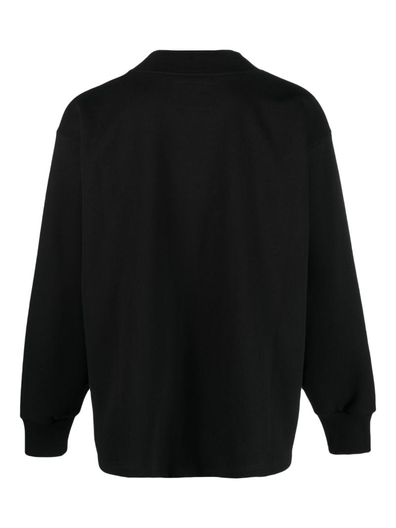 Black Clasper V-neck Cotton Cardigan