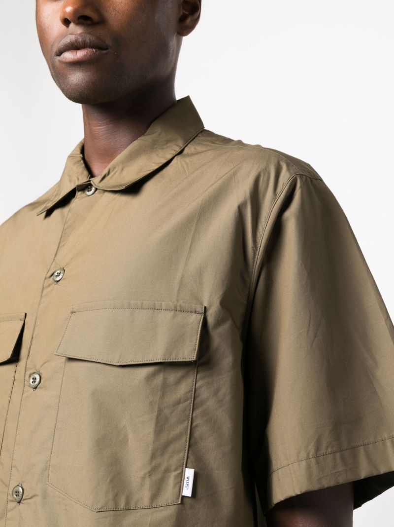 Green Logo Patch Cotton Shirt