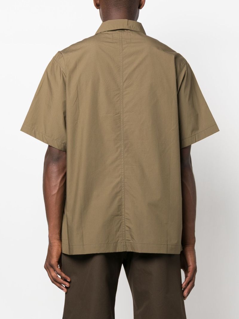 Green Logo Patch Cotton Shirt