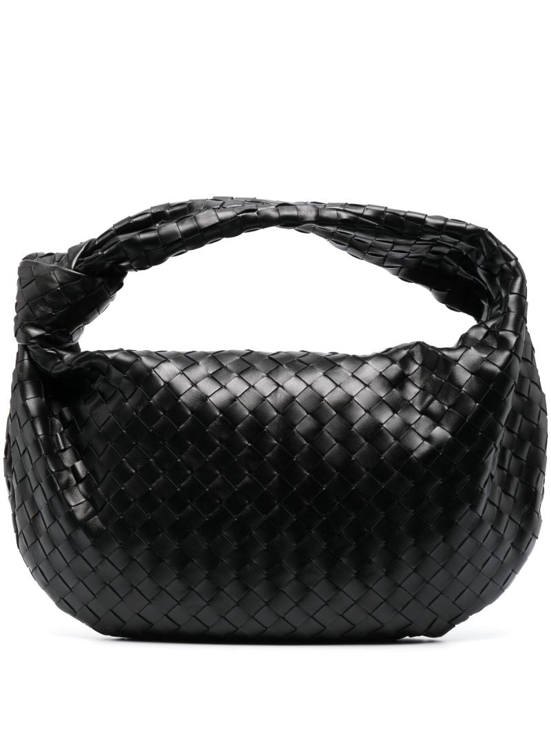 Black Small Jodie Intrecciato Leather Shoulder Bag