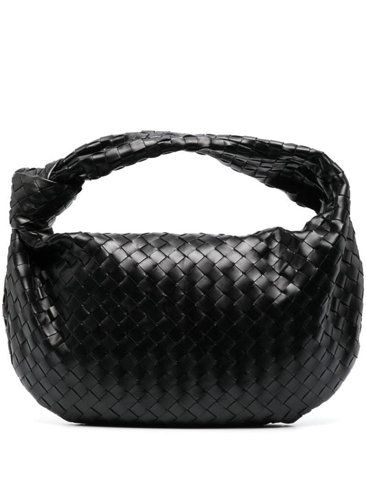 Black Small Jodie Intrecciato Leather Shoulder Bag