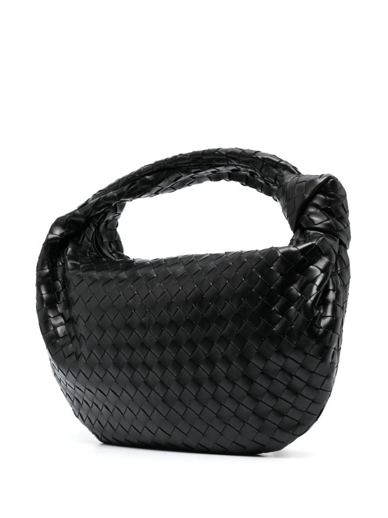 Black Small Jodie Intrecciato Leather Shoulder Bag