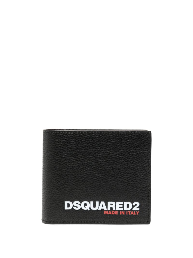 Black Logo Bi-fold Leather Wallet
