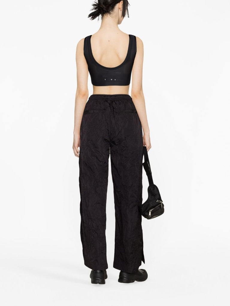 Black Volley Wide-leg Trousers