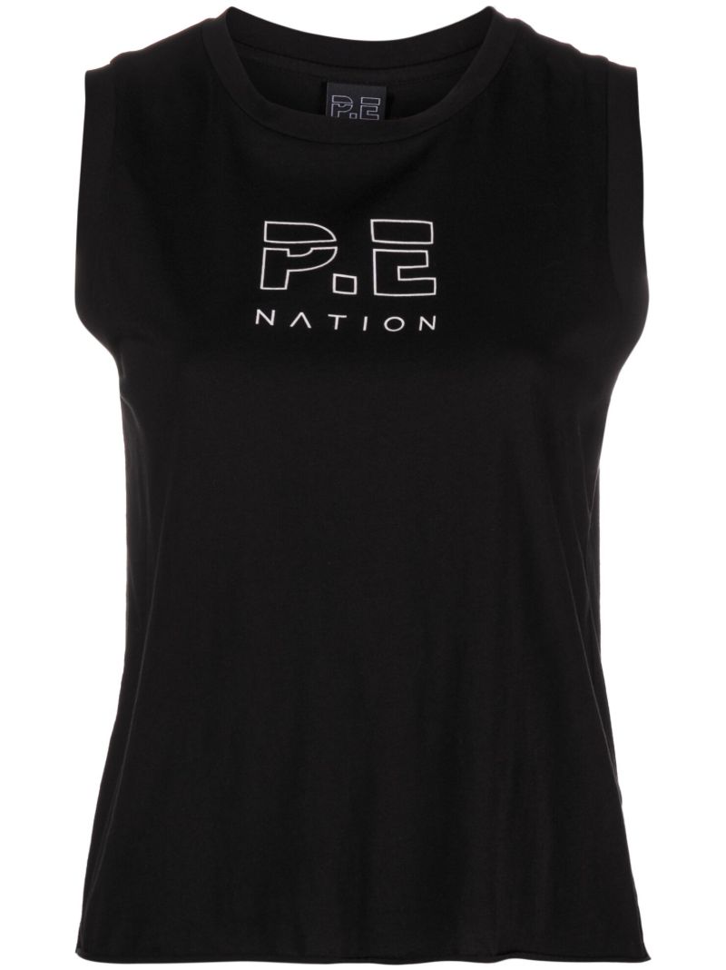 Black Baseline Shuffle Tank Top