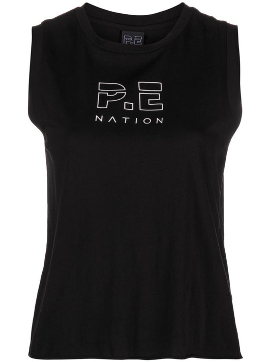 Black Baseline Shuffle Tank Top