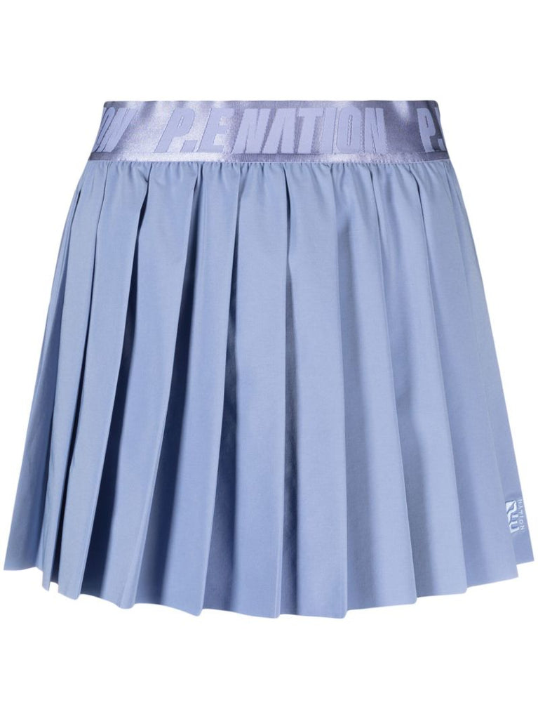 Purple Volley Pleated Mini Skirt
