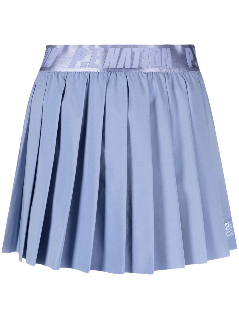 Purple Volley Pleated Mini Skirt