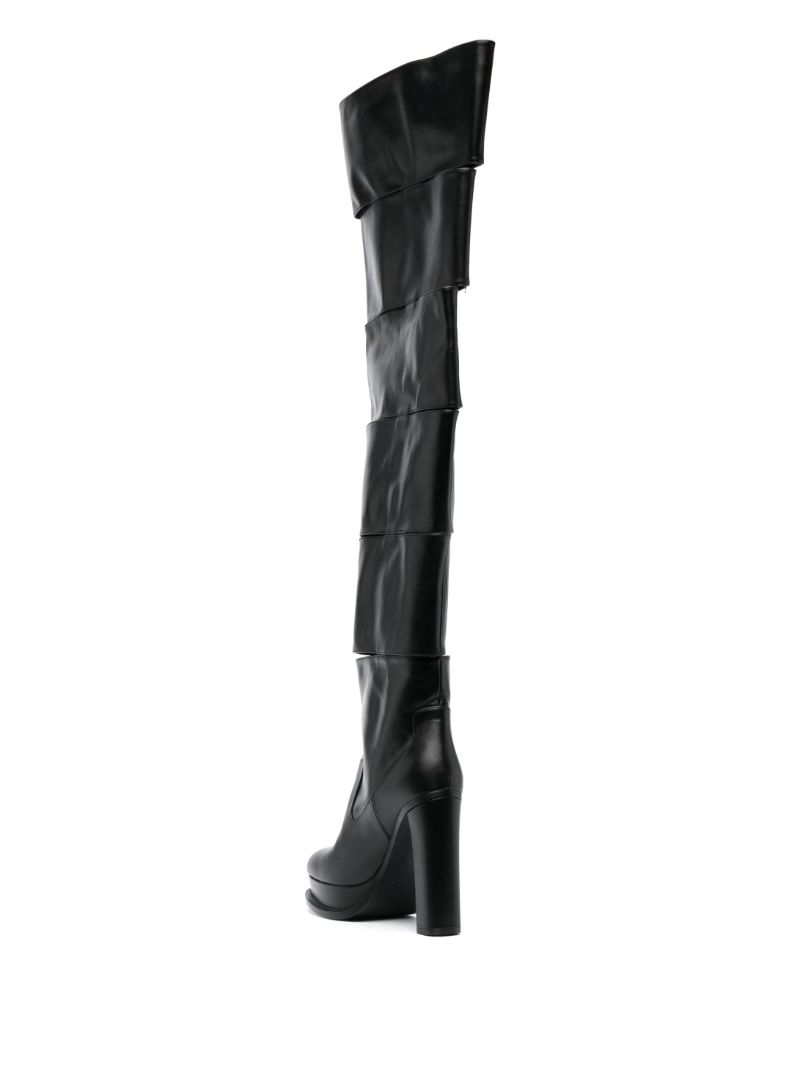 Black 120 Platform Thigh-high Boots