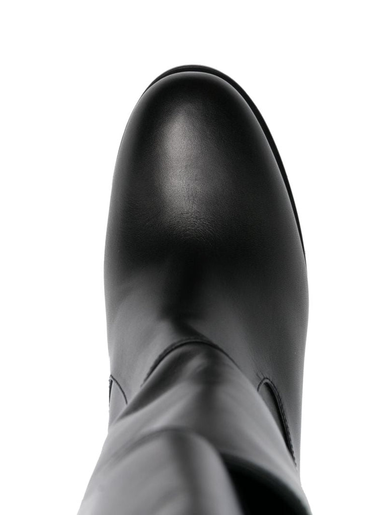 Black 120 Platform Thigh-high Boots