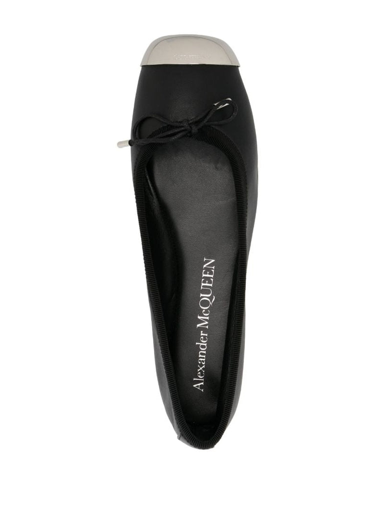 Black Leather Ballet Pumps