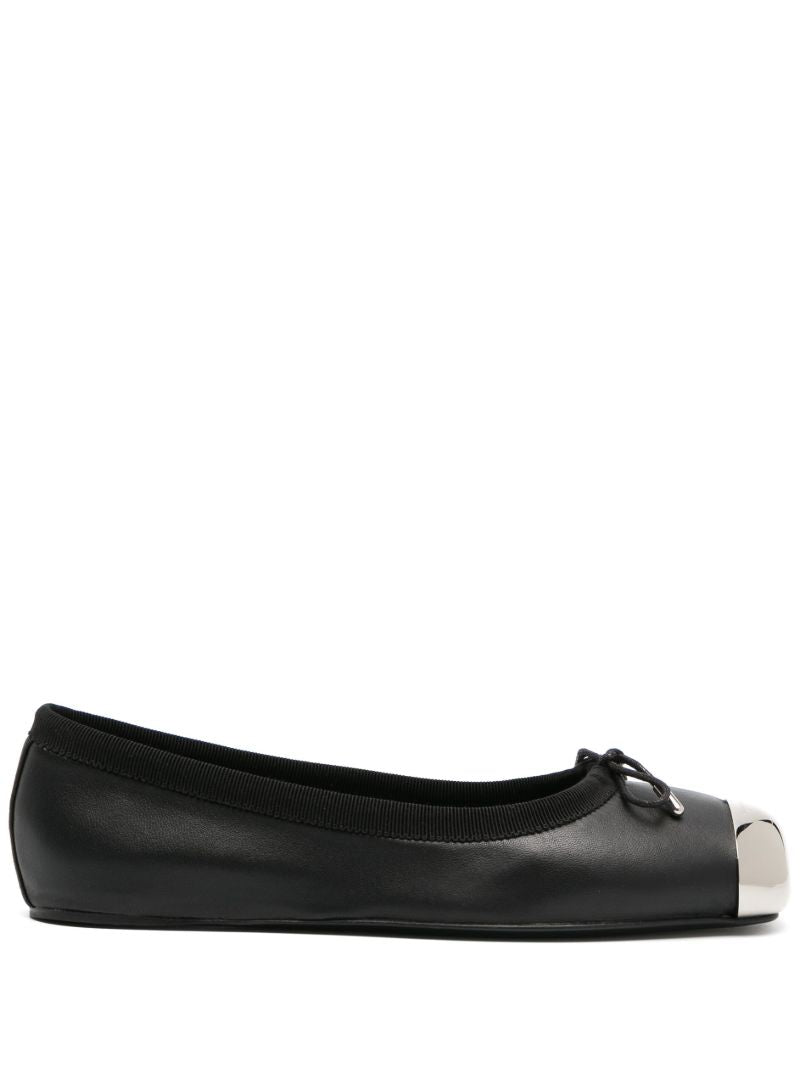 Black Leather Ballet Pumps