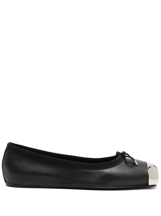 Black Leather Ballet Pumps