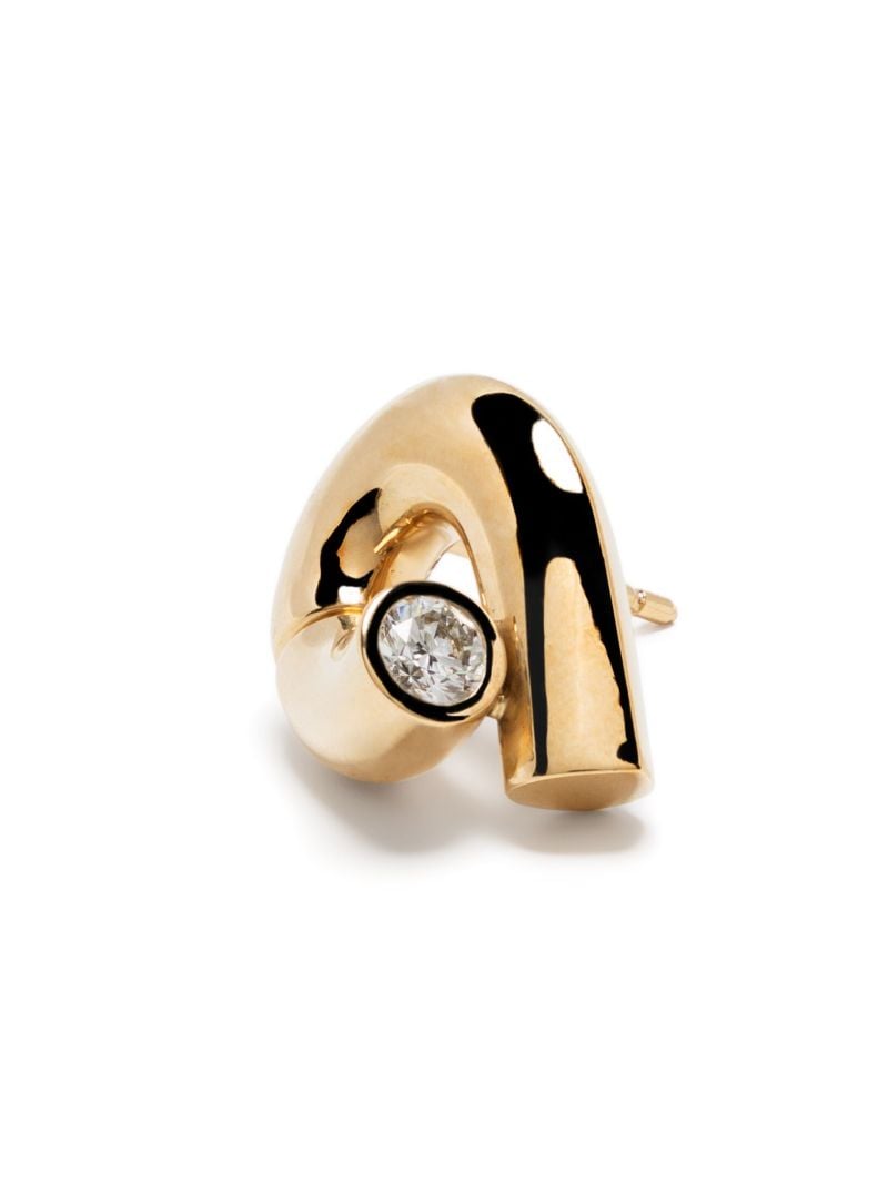18k Yellow Gold Oera Diamond Single Stud Earrings