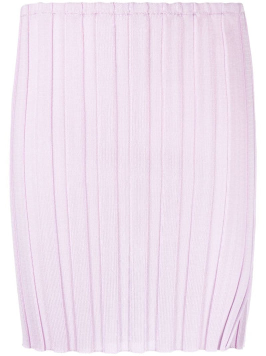 Purple Katrine Ribbed Mini Skirt