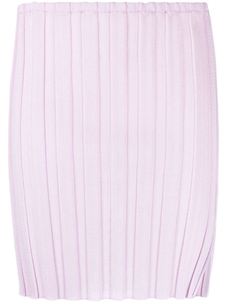Purple Katrine Ribbed Mini Skirt