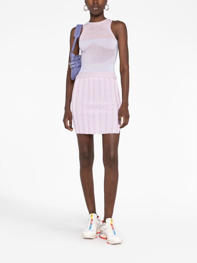 Purple Katrine Ribbed Mini Skirt