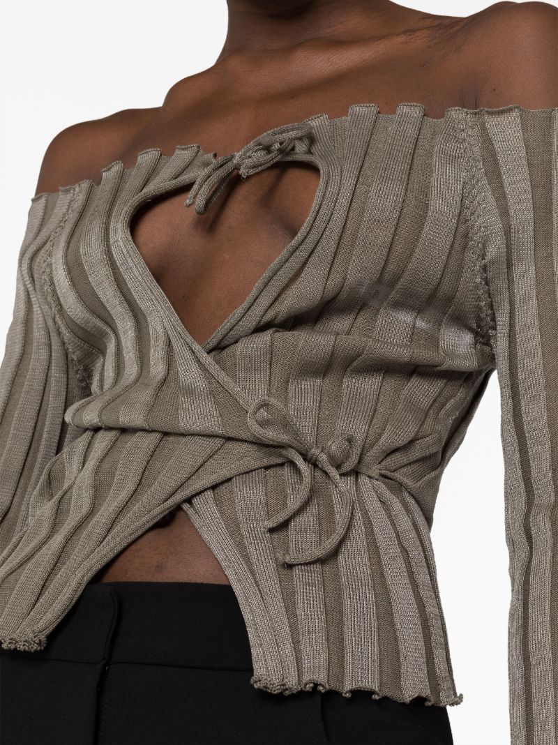 Taupe Off Shoulder Top
