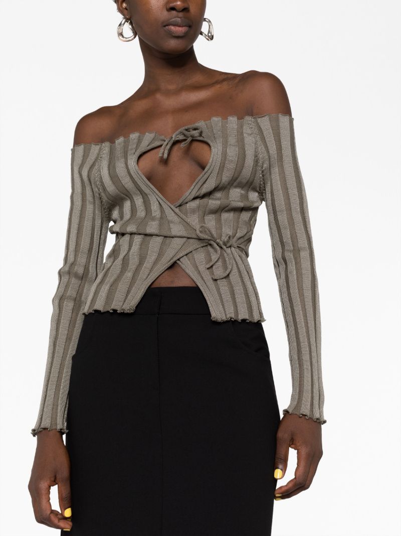 Taupe Off Shoulder Top