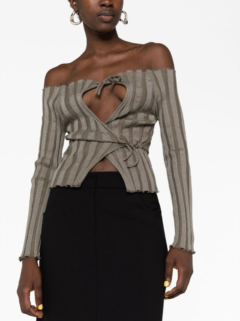 Taupe Off Shoulder Top
